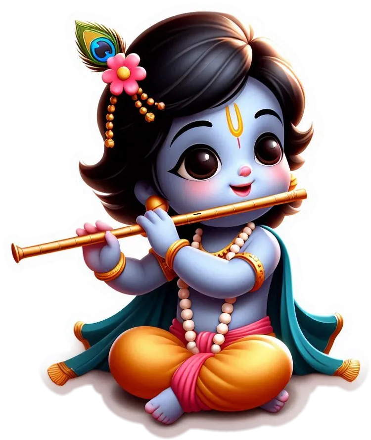Free Download Divine Lord Krishna With Flute Png Image For Digital Art - High Quality Lord Krishna PNG PNG Image