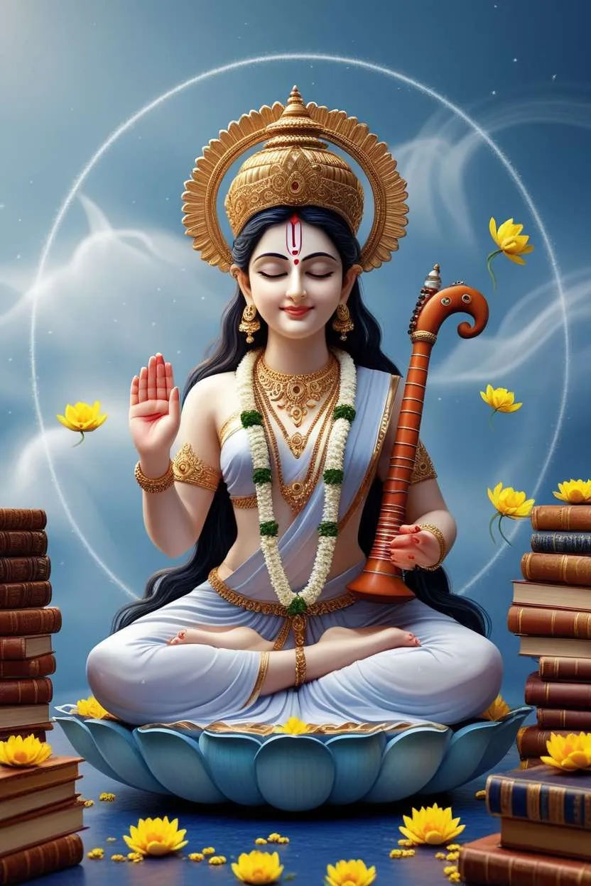 Divine Saraswati Puja Wallpapers For Spiritual Vibes - Royalty Free Saraswati Puja Wallpapers Image | Pngmagic Free Download Divine Saraswati Puja Wallpapers For Spiritual Vibes - High Quality Saraswati Puja Wallpapers Background