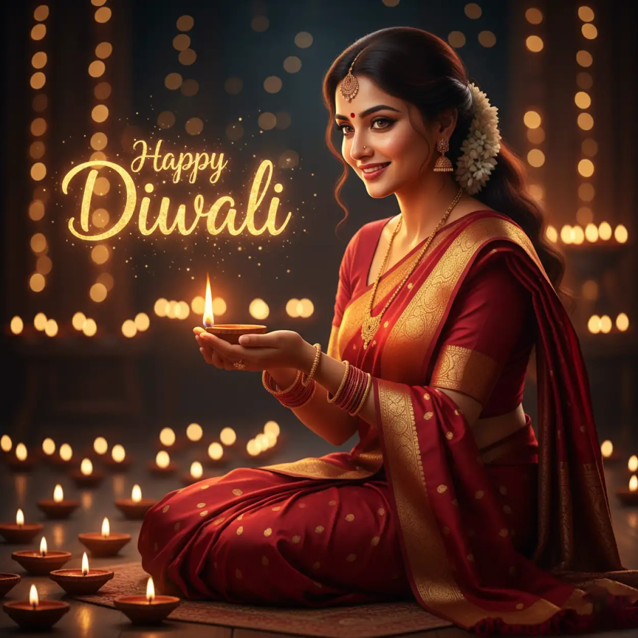 Diwali Aarti And Puja Moment Photo With Family In Traditional Dress - Royalty Free Happy Diwali Image | Pngmagic Free Download Diwali Aarti And Puja Moment Photo With Family In Traditional Dress - High Quality Happy Diwali Background