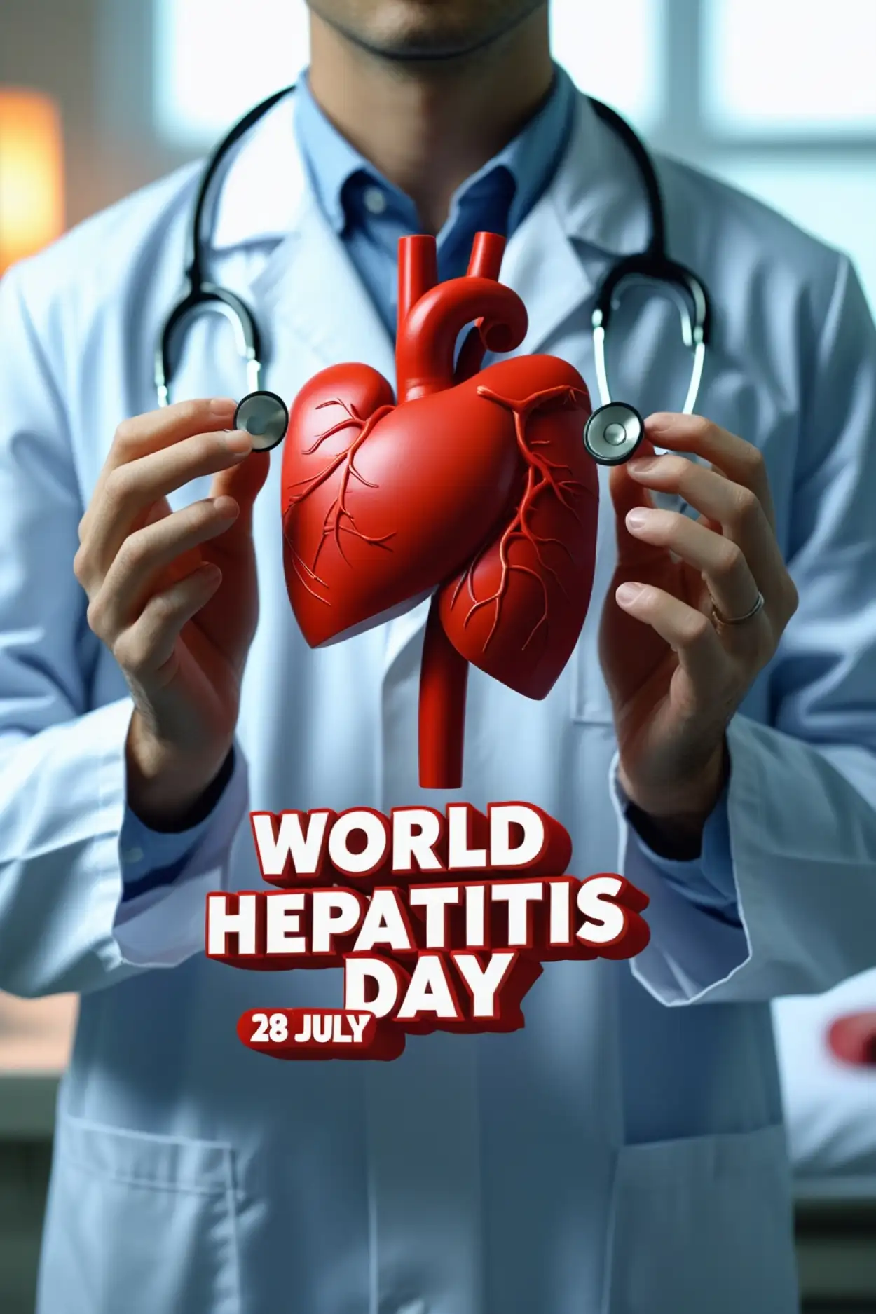 Free Download Doctor Holding Liver Model World Hepatitis Day Image - High Quality World Hepatitis Day Background