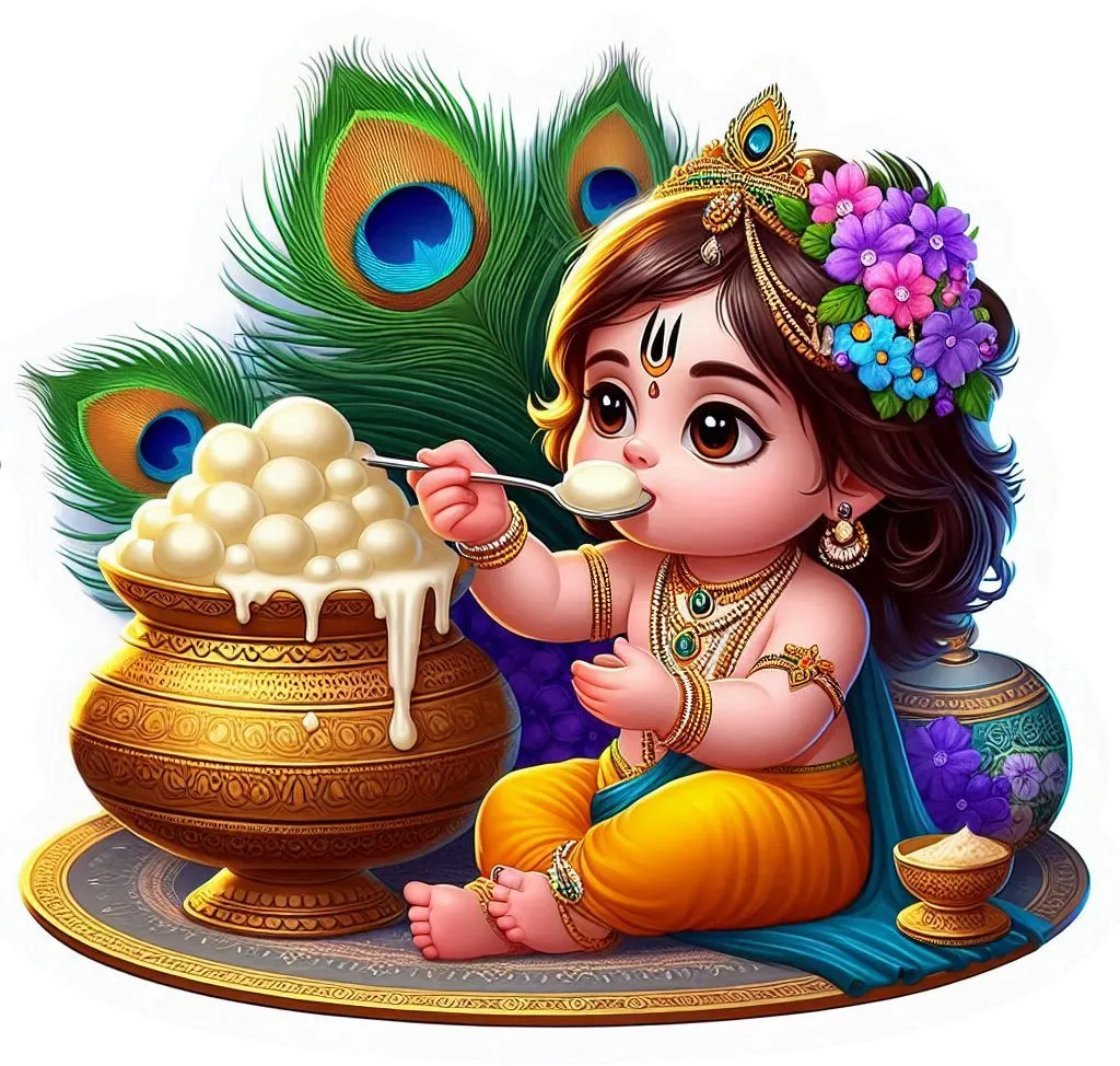 Download Happy Krishna Janmashtami Png With Flute Peacock Feather And Baby Krishna Eating Butter Designs - Royalty Free Happy Krishna Janmashtami Image | Pngmagic Free Download Download Happy Krishna Janmashtami Png With Flute Peacock Feather And Baby Krishna Eating Butter Designs - High Quality Happy Krishna Janmashtami PNG Image