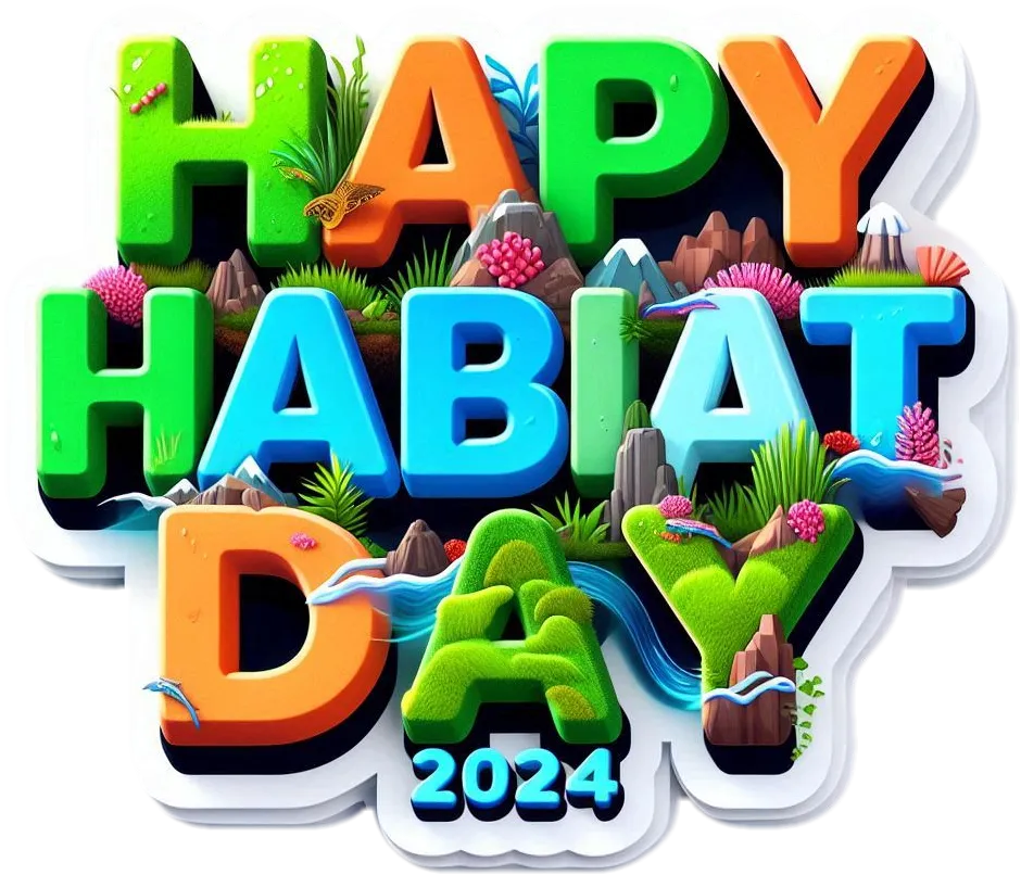 Free Download Download Hd Happy World Habitat Day Png With 3d Text - High Quality Happy World Habitat Day PNG Image