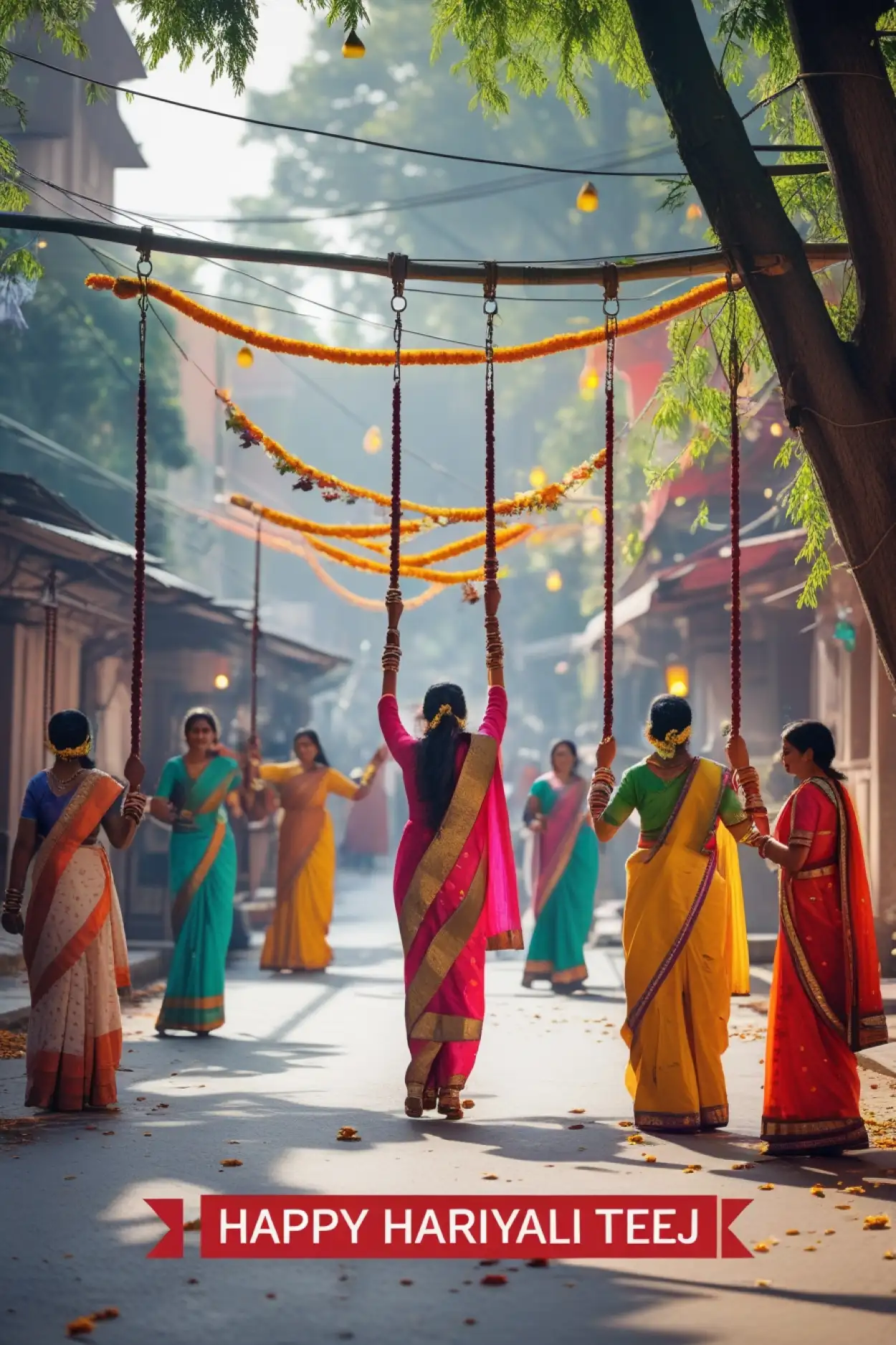 Free Download Download Teej Celebration Pic 2025 - High Quality Happy Hariyali Teej Background