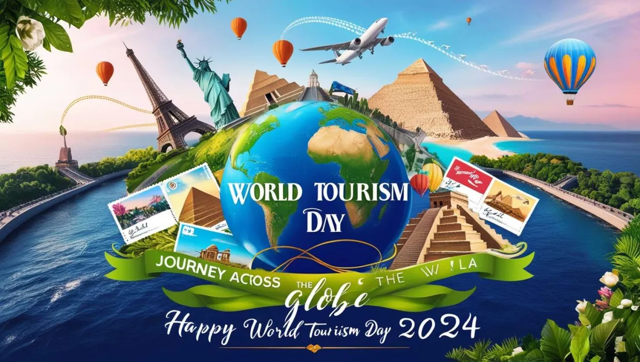 Free Download Download World Tourism Day Greetings With Global Landmarks - High Quality World Tourism Day Background