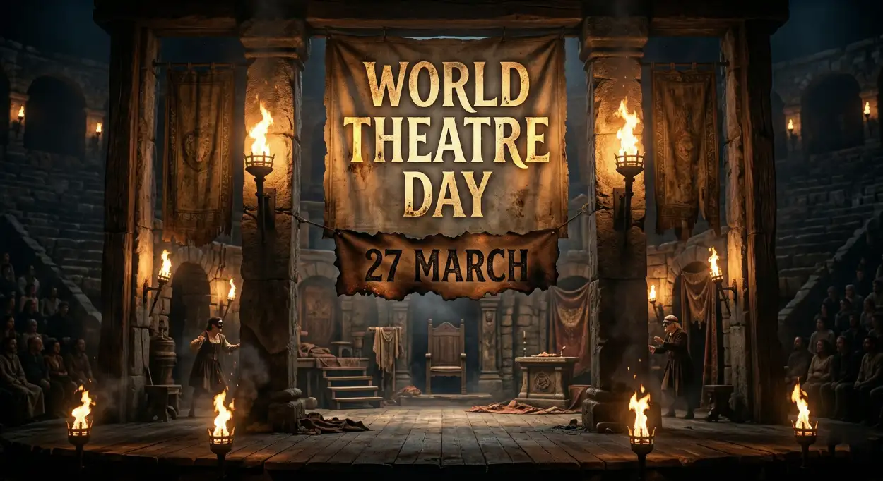 Free Download Drama Event Poster Template - High Quality World Theatre Day Image