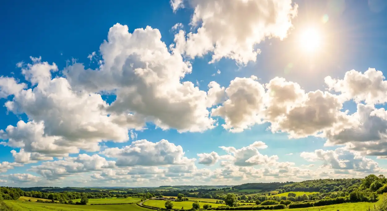Free Download Dreamy Summer Background With Clouds And Sunshine - High Quality Summer Background Background Image