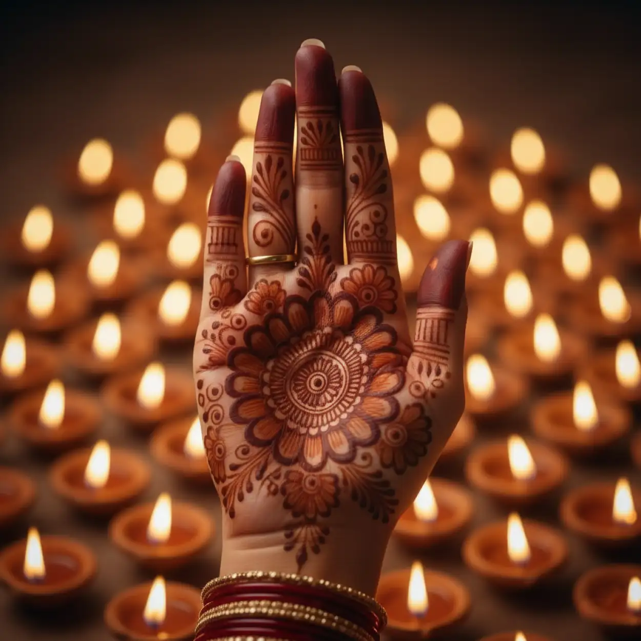 Free Download Dulhan Karva Chauth Mehndi Design With Kalash - High Quality Karva Chauth Mehndi Design Background