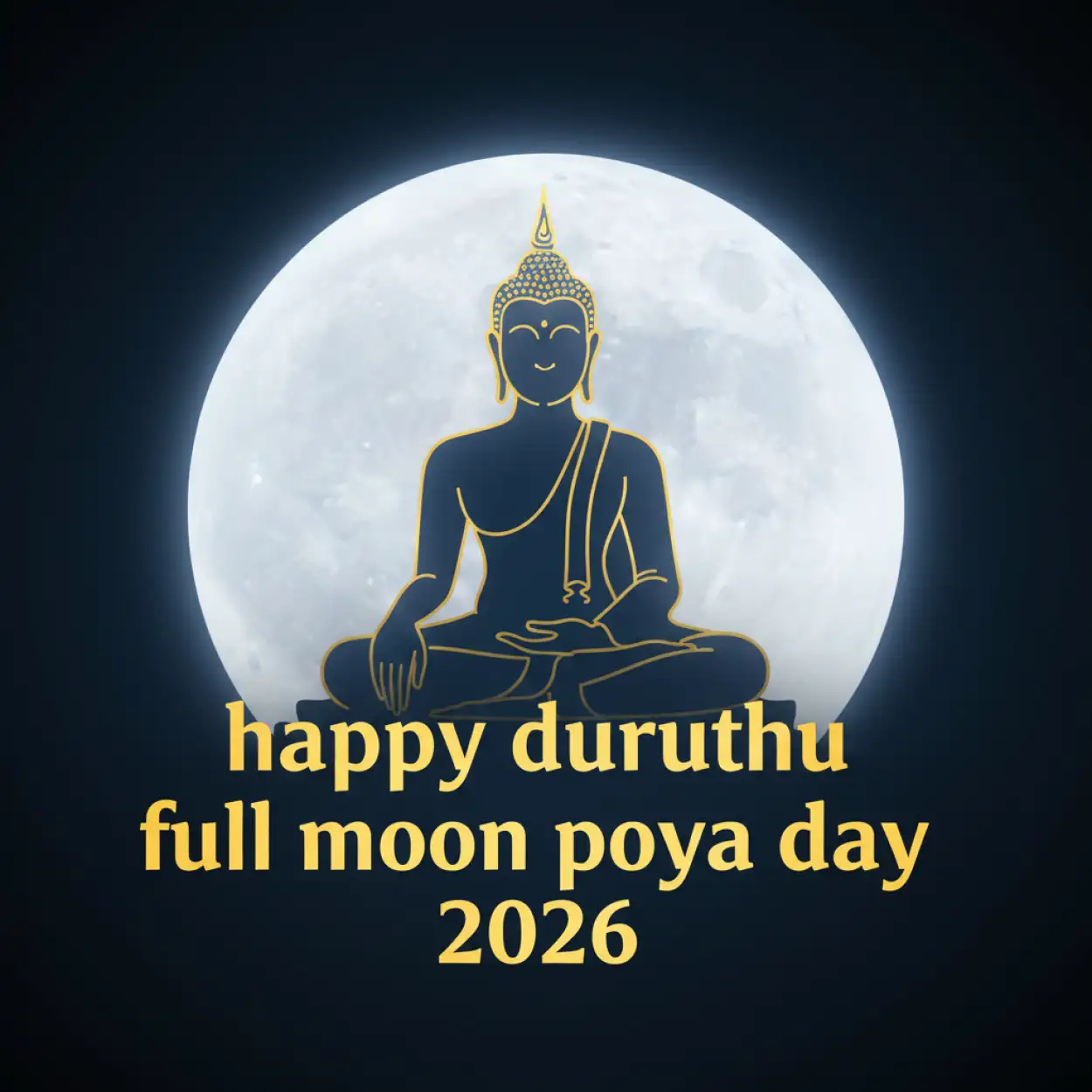 Free Download Duruthu Poya Day Inner Peace Wishes - High Quality Happy Duruthu Full Moon Poya Day 2026 Image