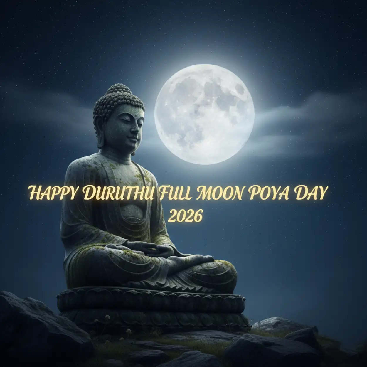 Free Download Duruthu Poya Day Instagram Captions - High Quality Happy Duruthu Full Moon Poya Day 2026 Background