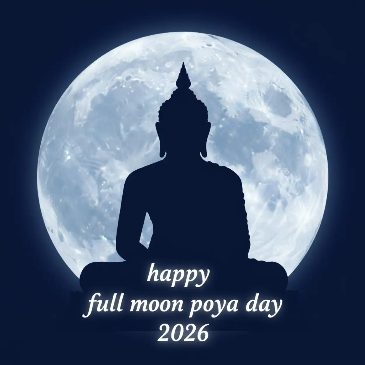 Free Download Duruthu Poya Day Moonlight Meditation - High Quality Happy Duruthu Full Moon Poya Day 2026 Image