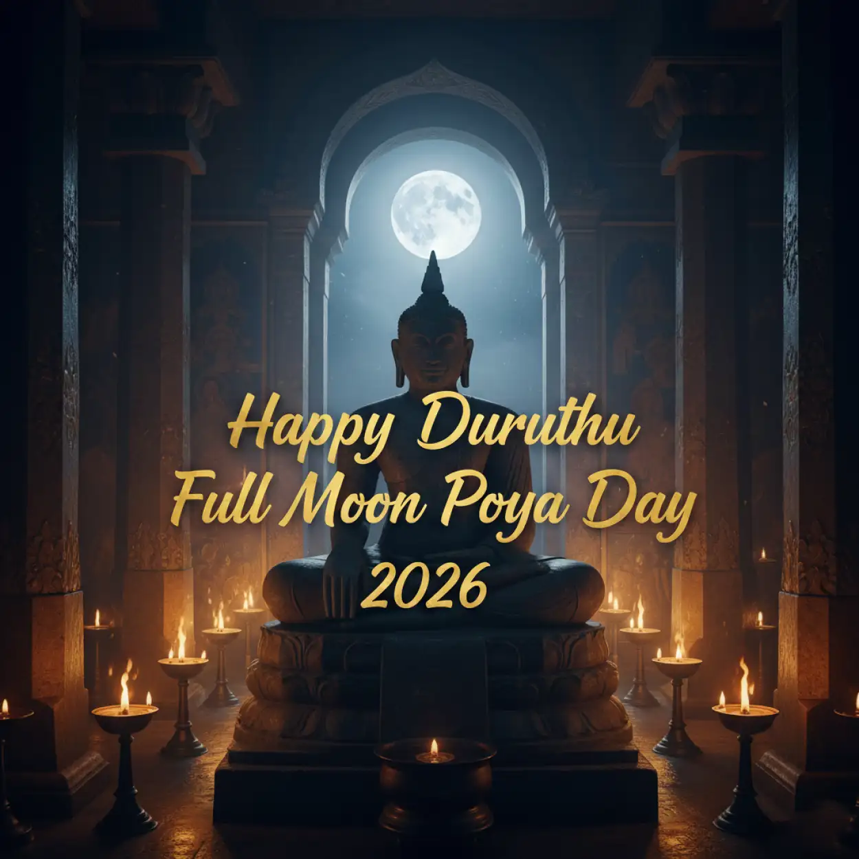 Free Download Duruthu Poya Day Temple Images - High Quality Happy Duruthu Full Moon Poya Day 2026 Background