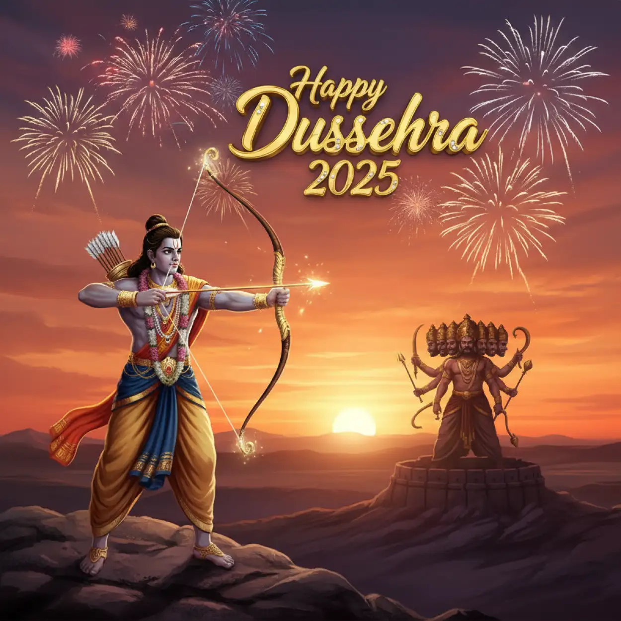 Free Download Dussehra 2025 Wishes For Couples - High Quality Happy Dussehra 2025 Image