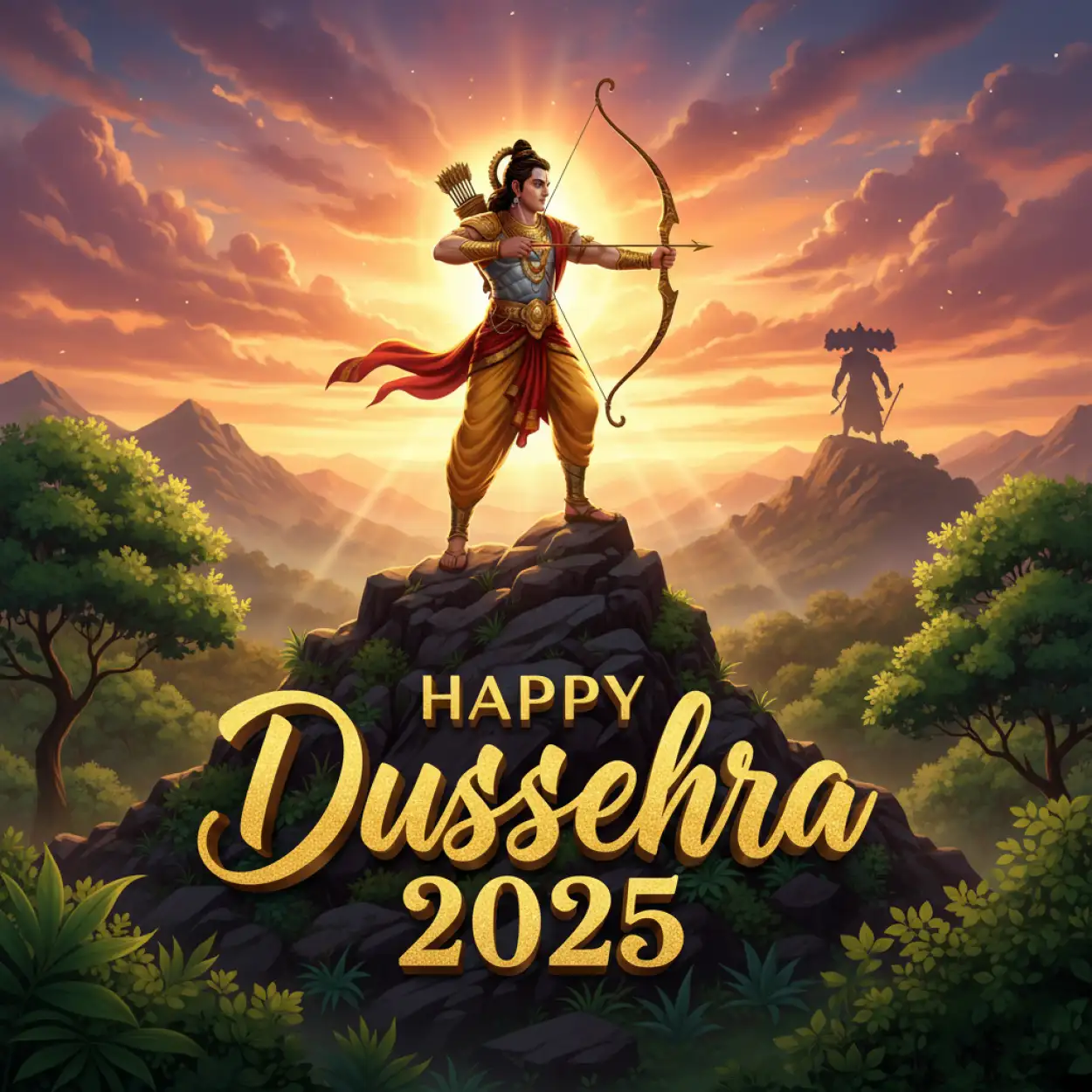 Free Download Dussehra 2025 Wishes With Inspirational Quotes - High Quality Happy Dussehra 2025 Image