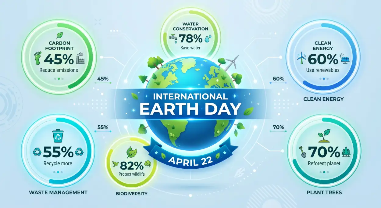 Free Download Earth Day 2026 Infographic Design - High Quality International Earth Day 2026 Image