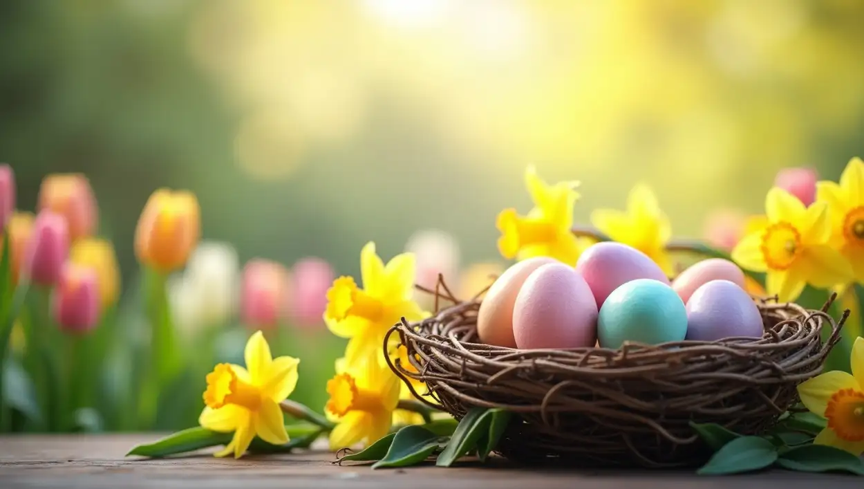 Easter Background With Pastel Colors And Flowers - Royalty Free Easter Background Image | Pngmagic Free Download Easter Background With Pastel Colors And Flowers - High Quality Easter Background Background