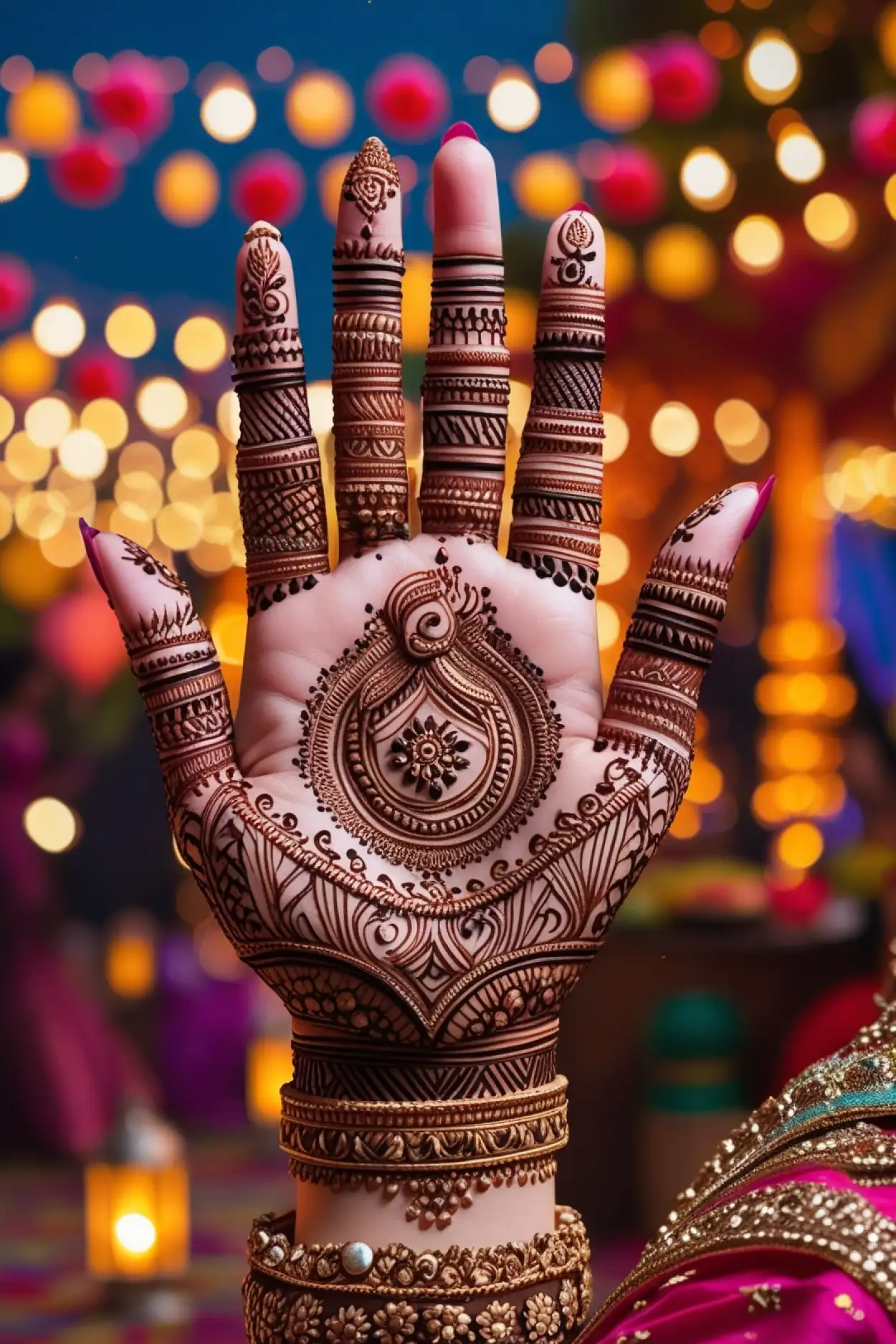 Free Download Easy Circular Mehndi Design For Teej - High Quality Teej Mehndi Design Background