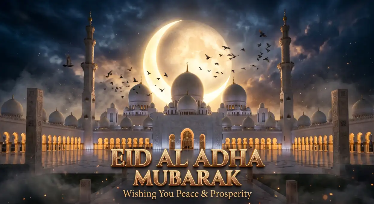 Free Download Eid Al Adha Greeting Card 2026 - High Quality Eid Al Adha Greeting Card 2026 Image