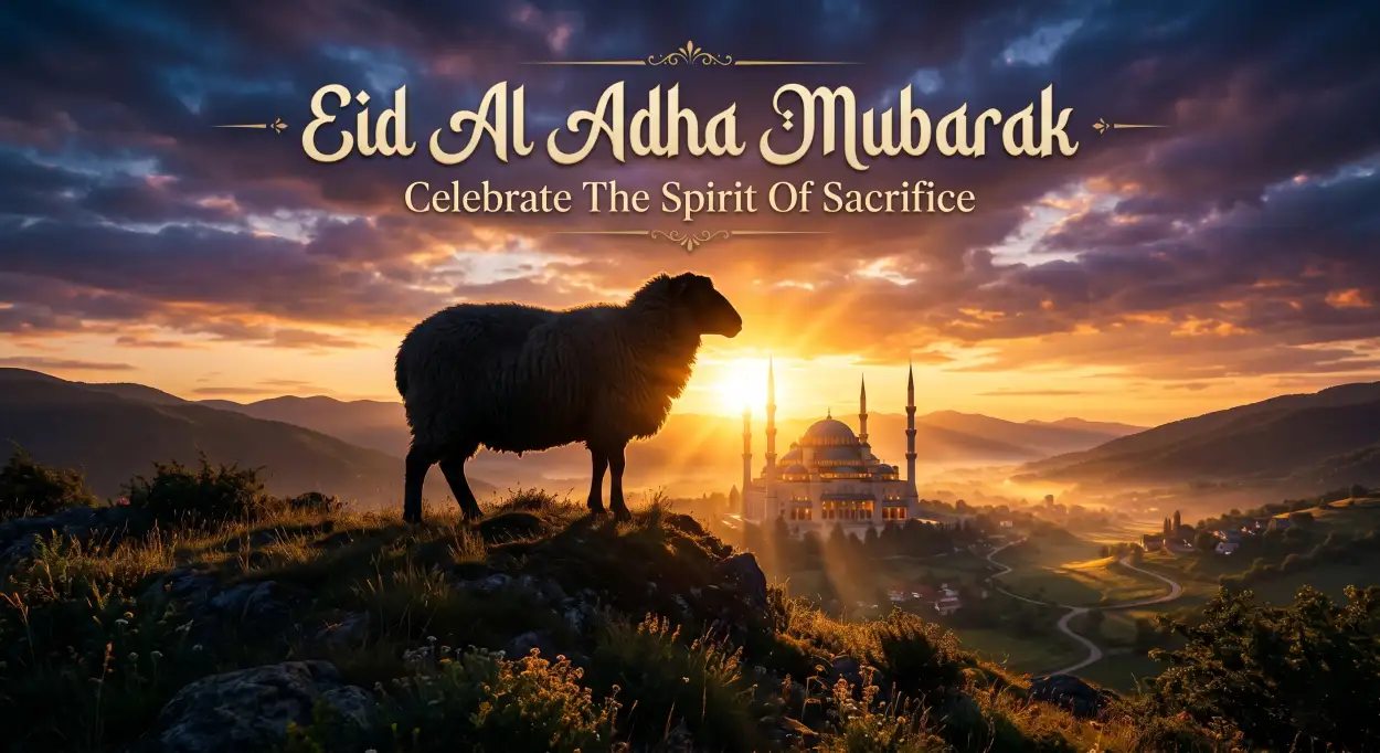 Free Download Eid Al Adha Greeting Card For Desktop Wallpaper 2026 - High Quality Eid Al Adha Greeting Card 2026 Image