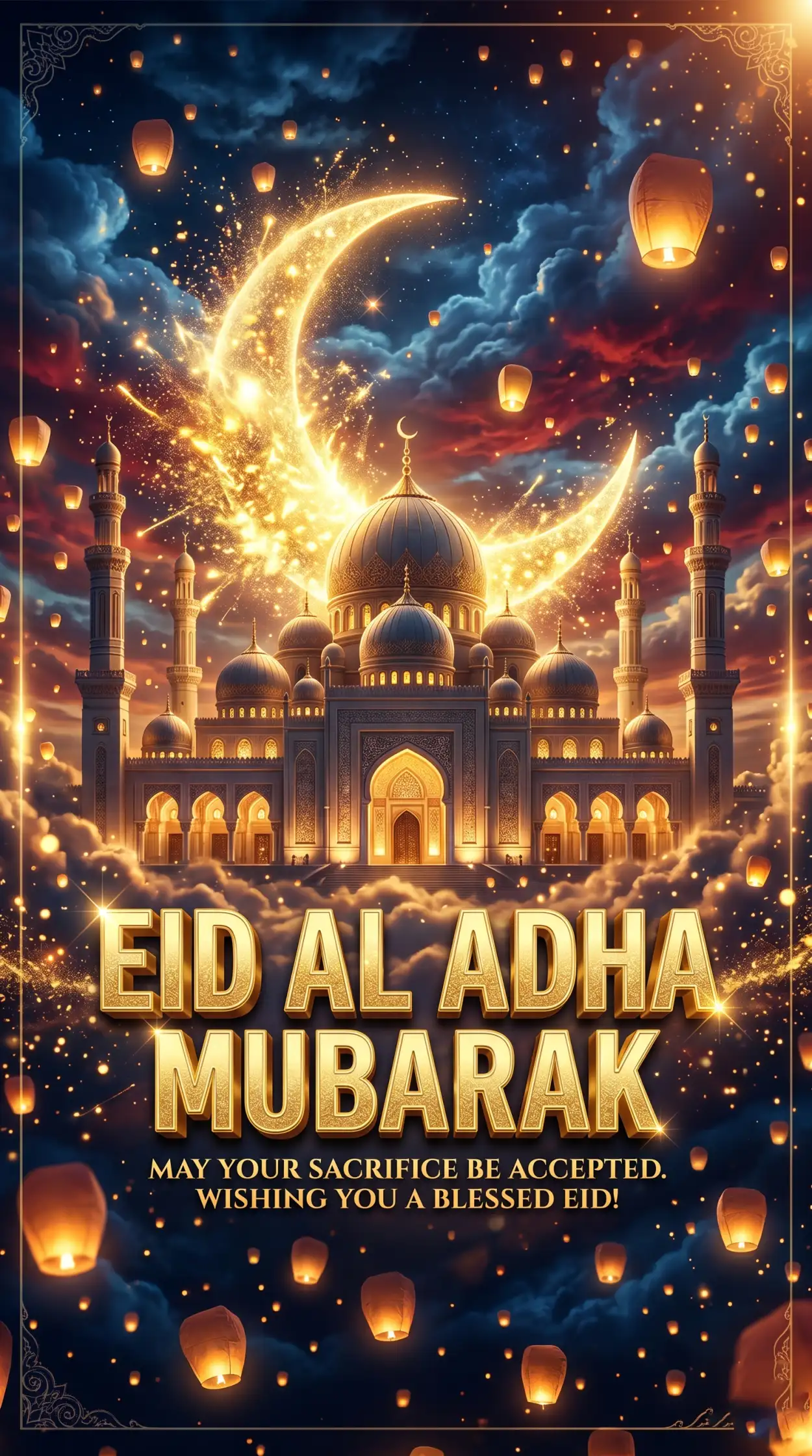 Free Download Eid Al Adha Greeting Card For Mobile Wallpaper 2026 - High Quality Eid Al Adha Greeting Card 2026 Image