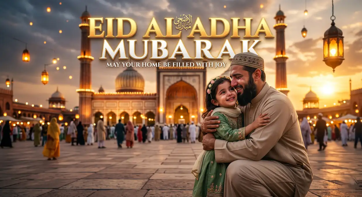 Free Download Eid Al Adha Greeting Card For Reels Thumbnail 2026 - High Quality Eid Al Adha Greeting Card 2026 Background Image