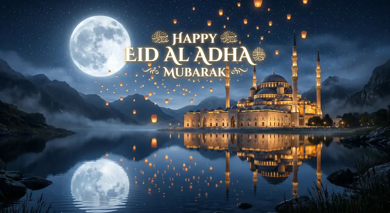 Free Download Eid Al Adha Greeting Card For Twitter Post 2026 - High Quality Eid Al Adha Greeting Card 2026 Image