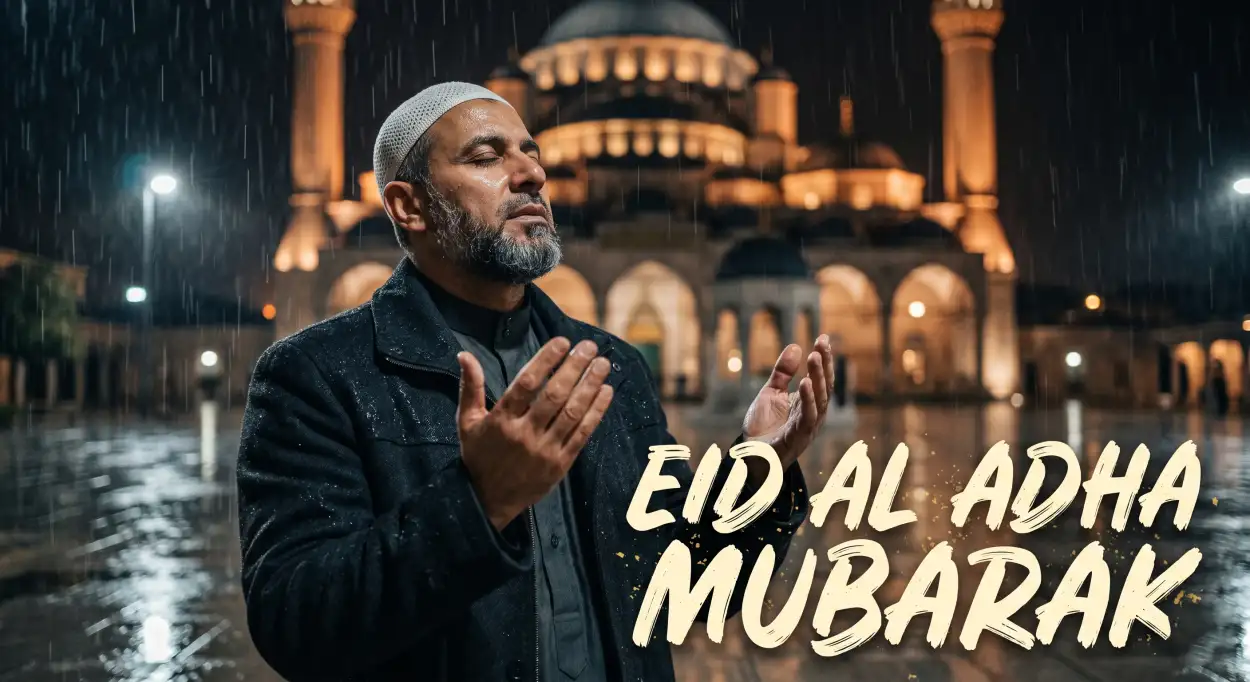 Free Download Eid Al Adha Greeting Card For Youtube Thumbnail 2026 - High Quality Eid Al Adha Greeting Card 2026 Background Image