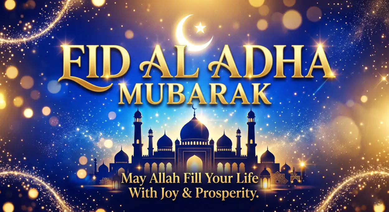 Free Download Eid Al Adha Greeting Card Hd Background 2026 - High Quality Eid Al Adha Greeting Card 2026 Background Image