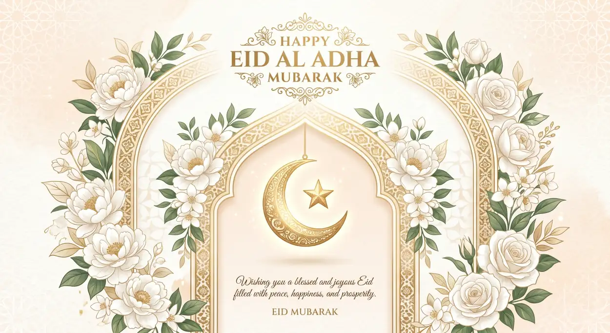 Free Download Eid Al Adha Greeting Card Png 2026 - High Quality Eid Al Adha Greeting Card 2026 Transparent PNG