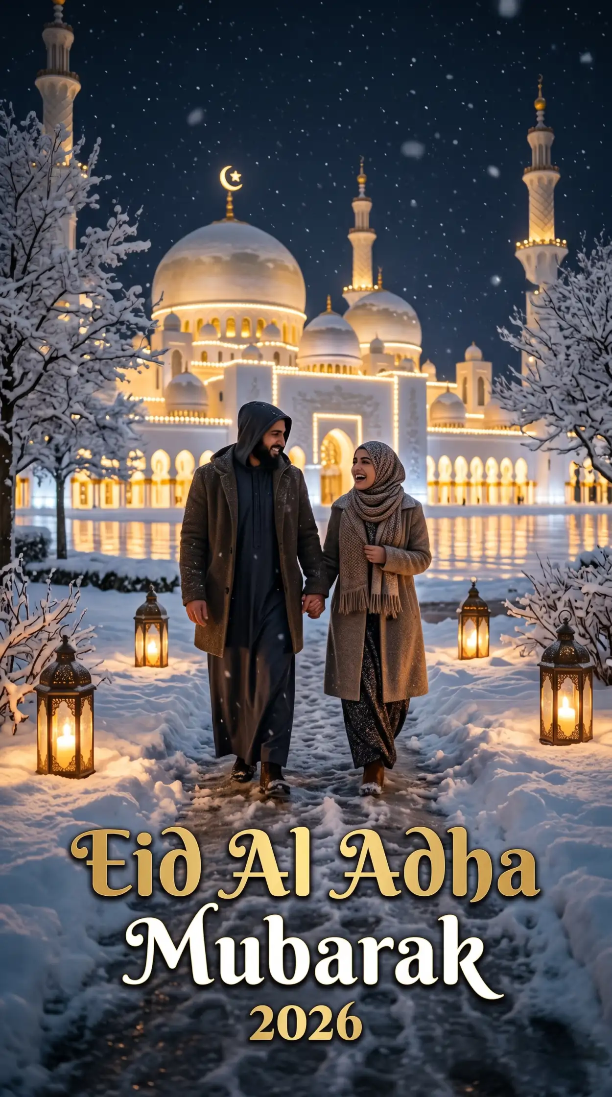 Free Download Eid Al Adha Greeting Card Poster 2026 - High Quality Eid Al Adha Greeting Card 2026 Image