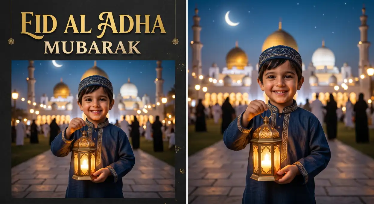 Free Download Eid Al Adha Greeting Card Trending Template 2026 - High Quality Eid Al Adha Greeting Card 2026 Image