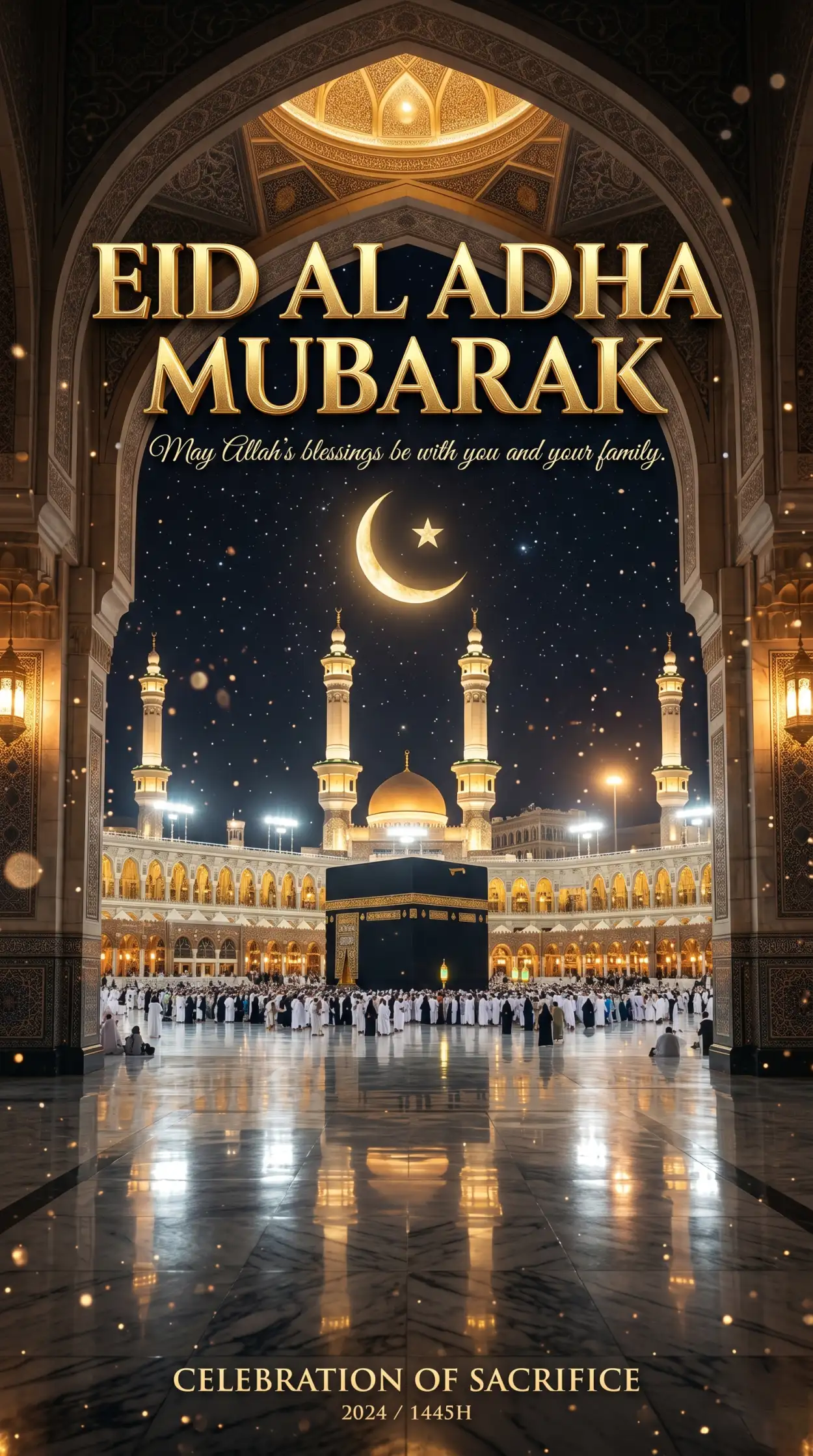 Free Download Eid Al Adha Greeting Card With Quotes 2026 - High Quality Eid Al Adha Greeting Card 2026 Image