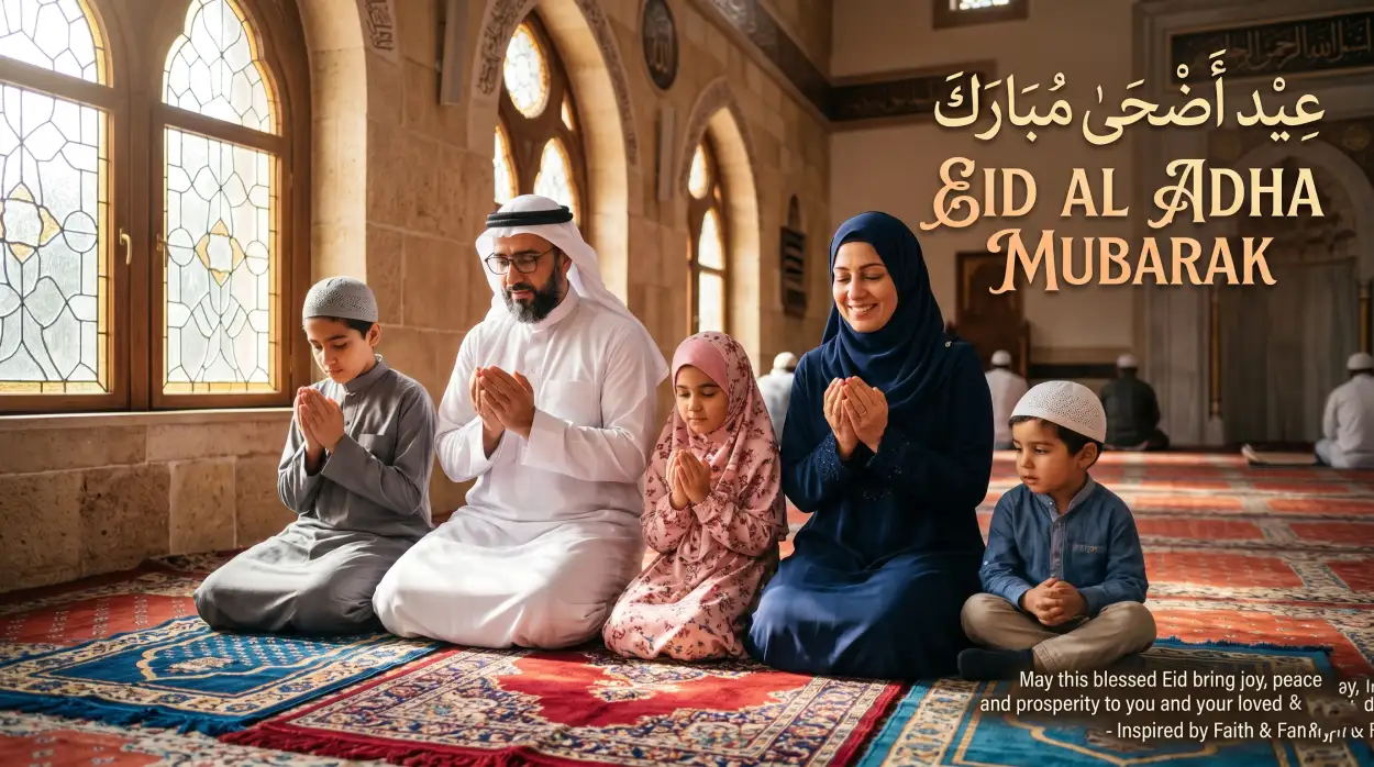 Free Download Eid Al Adha Mubarak 2026 Arabic Style Eid Greeting - High Quality Eid Al Adha Mubarak 2026 Image