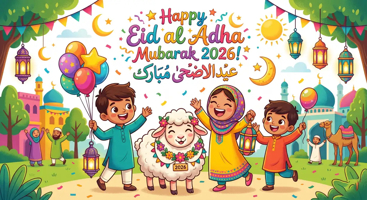 Free Download Eid Al Adha Mubarak 2026 Bakra Eid Mubarak Greeting Card - High Quality Eid Al Adha Mubarak 2026 Image
