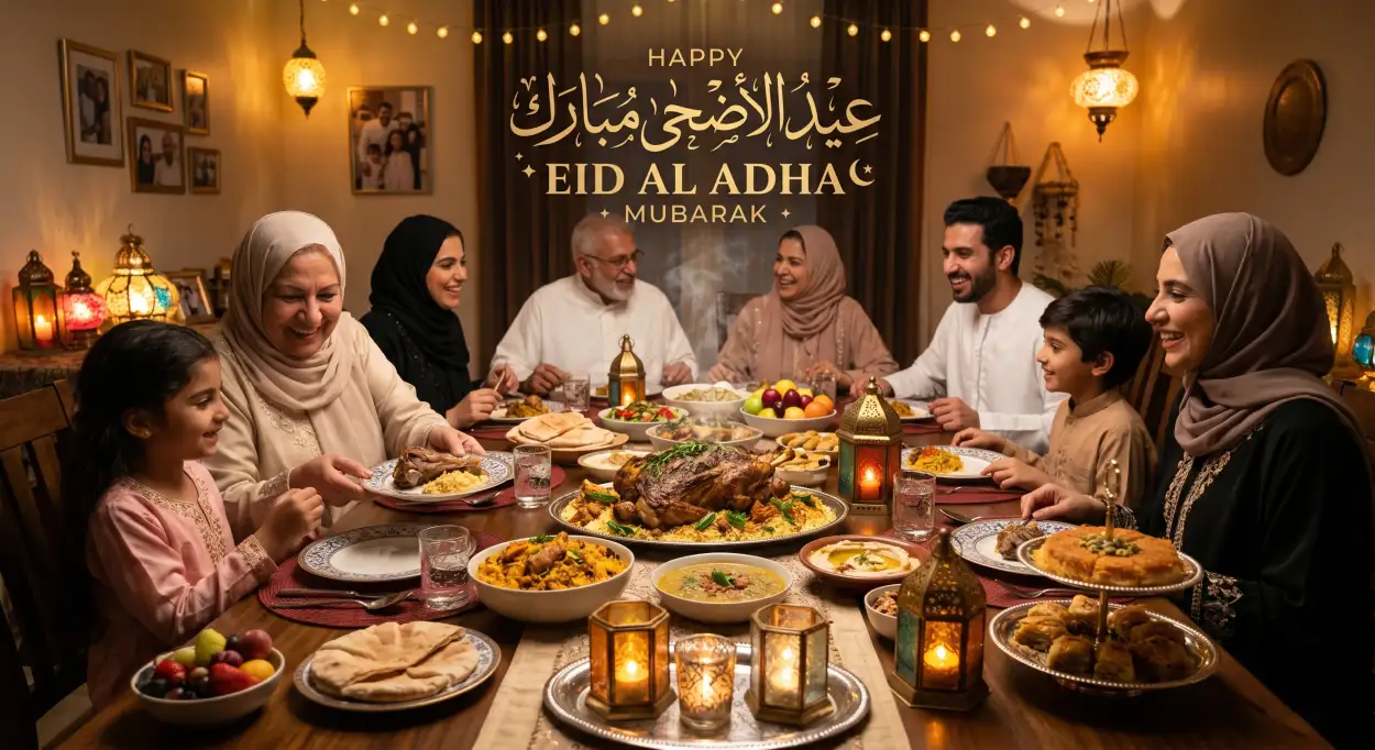 Free Download Eid Al Adha Mubarak 2026 Festival Wishes For Family - High Quality Eid Al Adha Mubarak 2026 Image