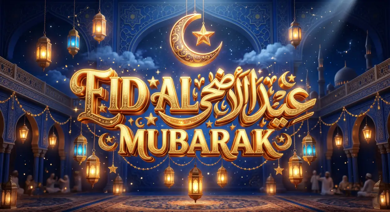 Free Download Eid Al Adha Mubarak 2026 Festive Banner Hd Images - High Quality Eid Al Adha Mubarak 2026 Image