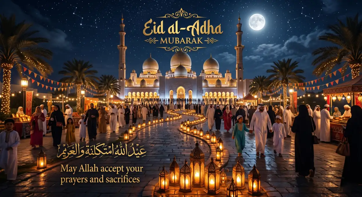 Free Download Eid Al Adha Mubarak 2026 Festive Eid Social Templates - High Quality Eid Al Adha Mubarak 2026 Image