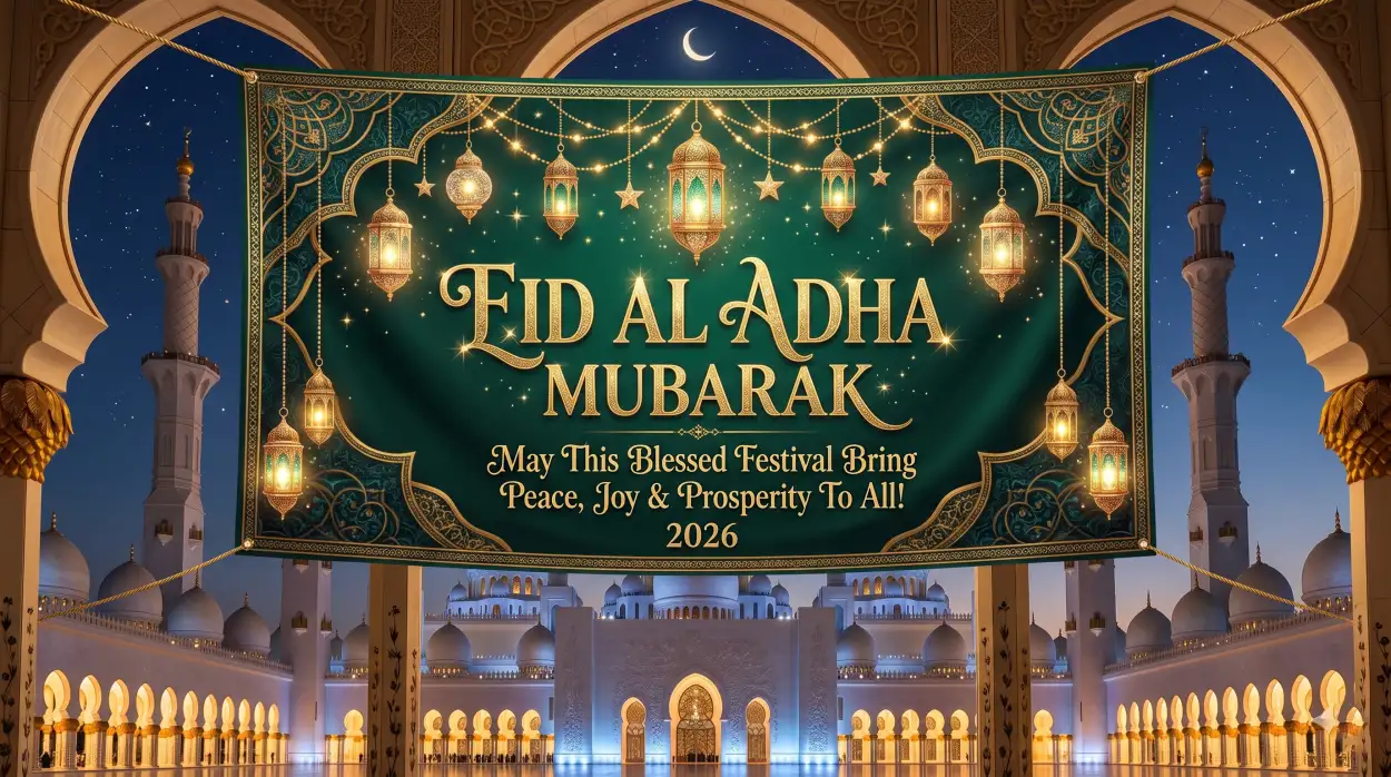 Free Download Eid Al Adha Mubarak 2026 Greeting Images For Pinterest - High Quality Eid Al Adha Mubarak 2026 Image