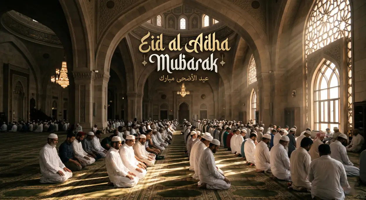 Free Download Eid Al Adha Mubarak 2026 Islamic Art For Facebook Post - High Quality Eid Al Adha Mubarak 2026 Image