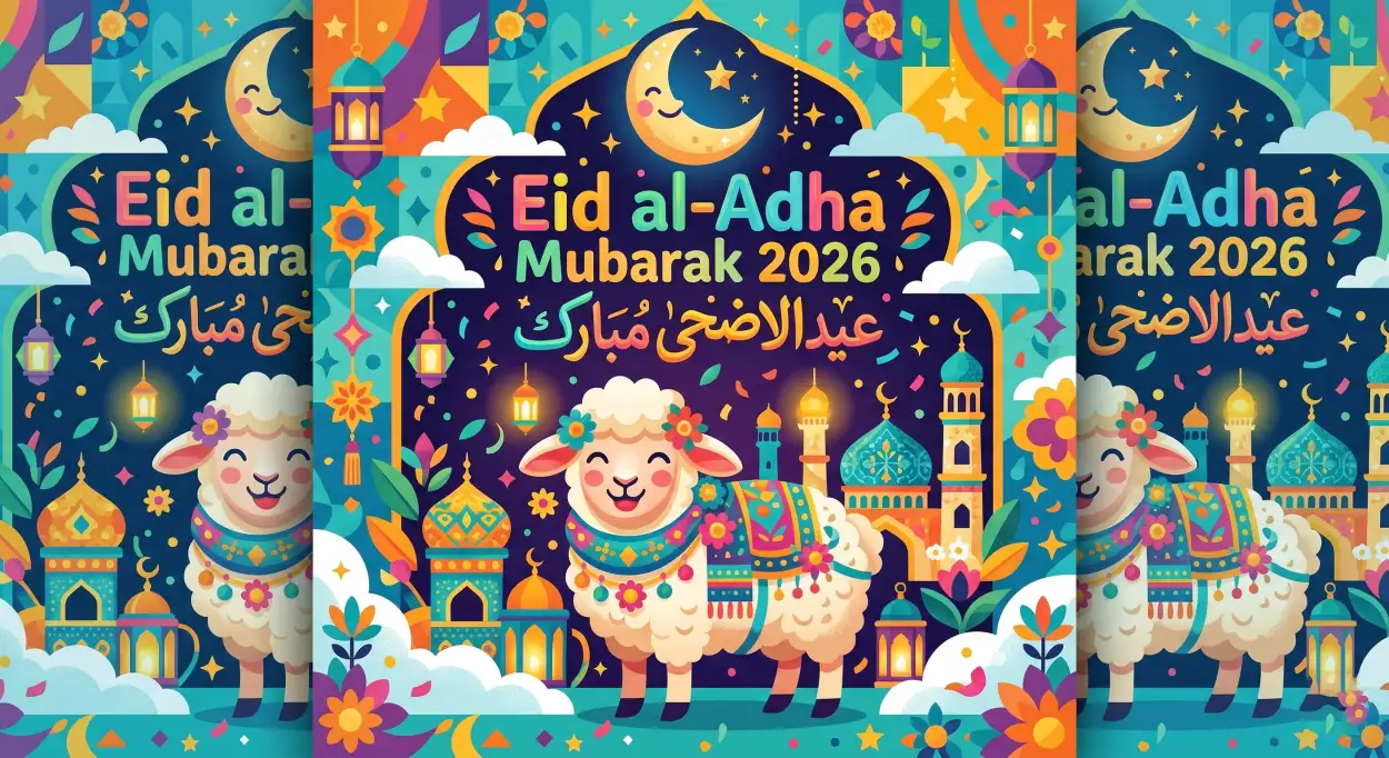 Free Download Eid Al Adha Mubarak 2026 Islamic Festival Vector Art - High Quality Eid Al Adha Mubarak 2026 Image