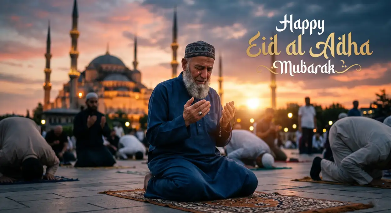 Free Download Eid Al Adha Mubarak 2026 Islamic Quote Wallpaper - High Quality Eid Al Adha Mubarak 2026 Image