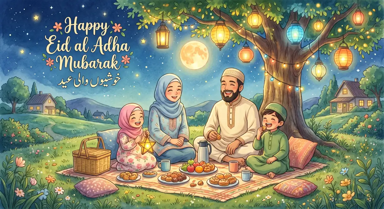 Free Download Eid Al Adha Mubarak 2026 Islamic Vector Illustration - High Quality Eid Al Adha Mubarak 2026 Image
