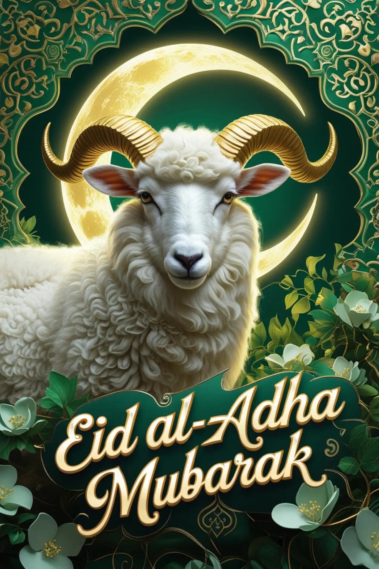 Free Download Eid Al Adha Mubarak Pic With Goat - High Quality Eid Al Adha Mubarak Background