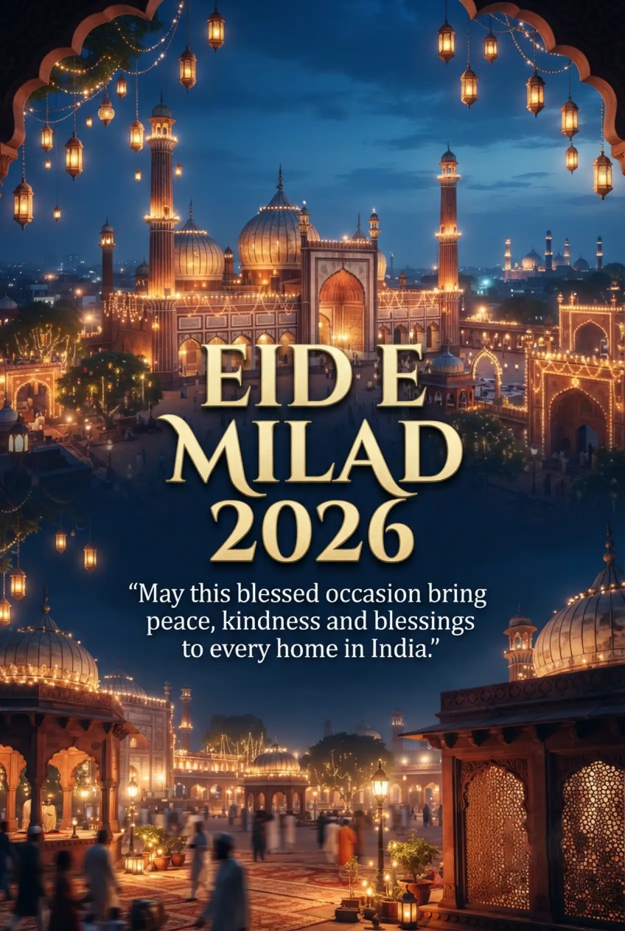 Free Download Eid E Milad 2026 Wishes In Hindi - High Quality Eid E Milad 2026 Image