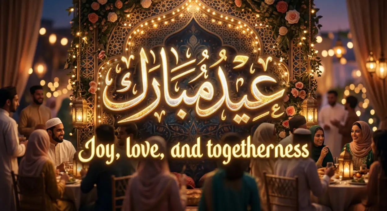 Free Download Eid Mubarak 2026 Quotes 2 Lines - High Quality Eid Mubarak 2026 Image