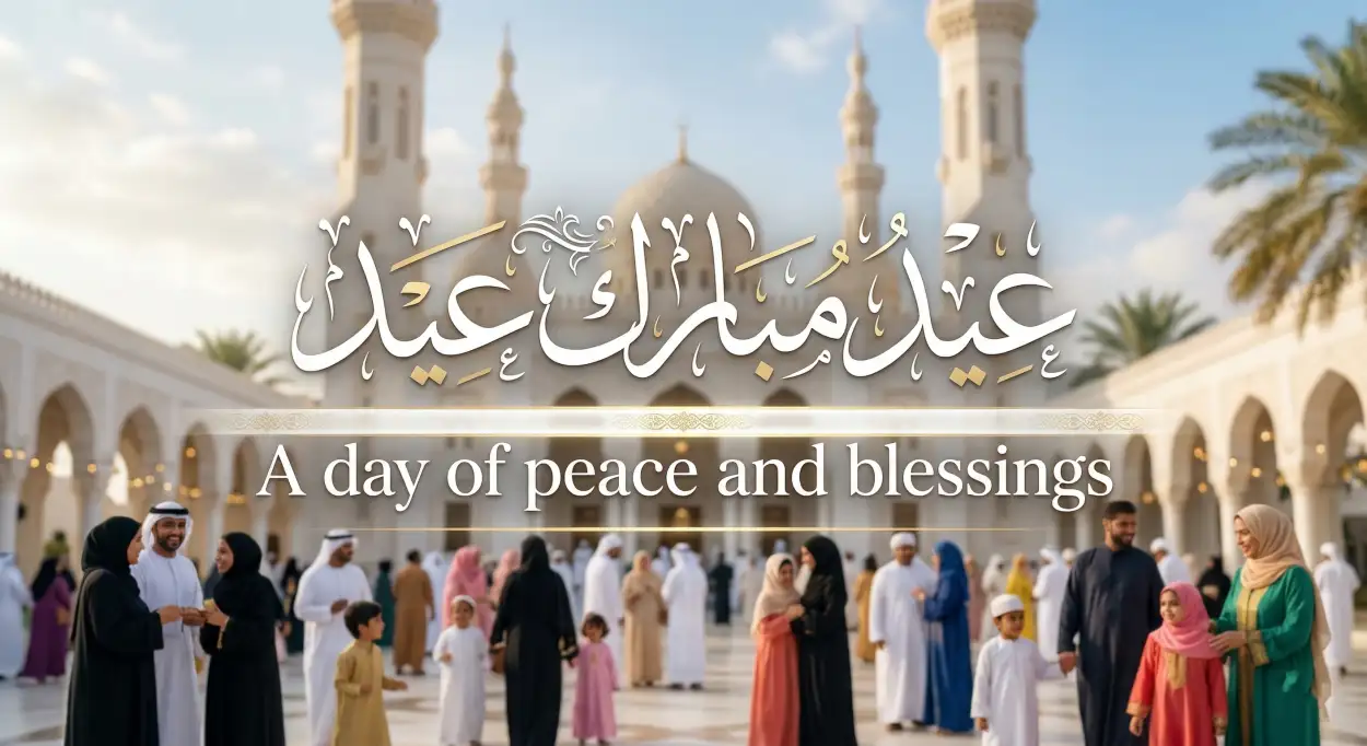 Free Download Eid Mubarak 2026 Quotes In Arabic - High Quality Eid Mubarak 2026 Image