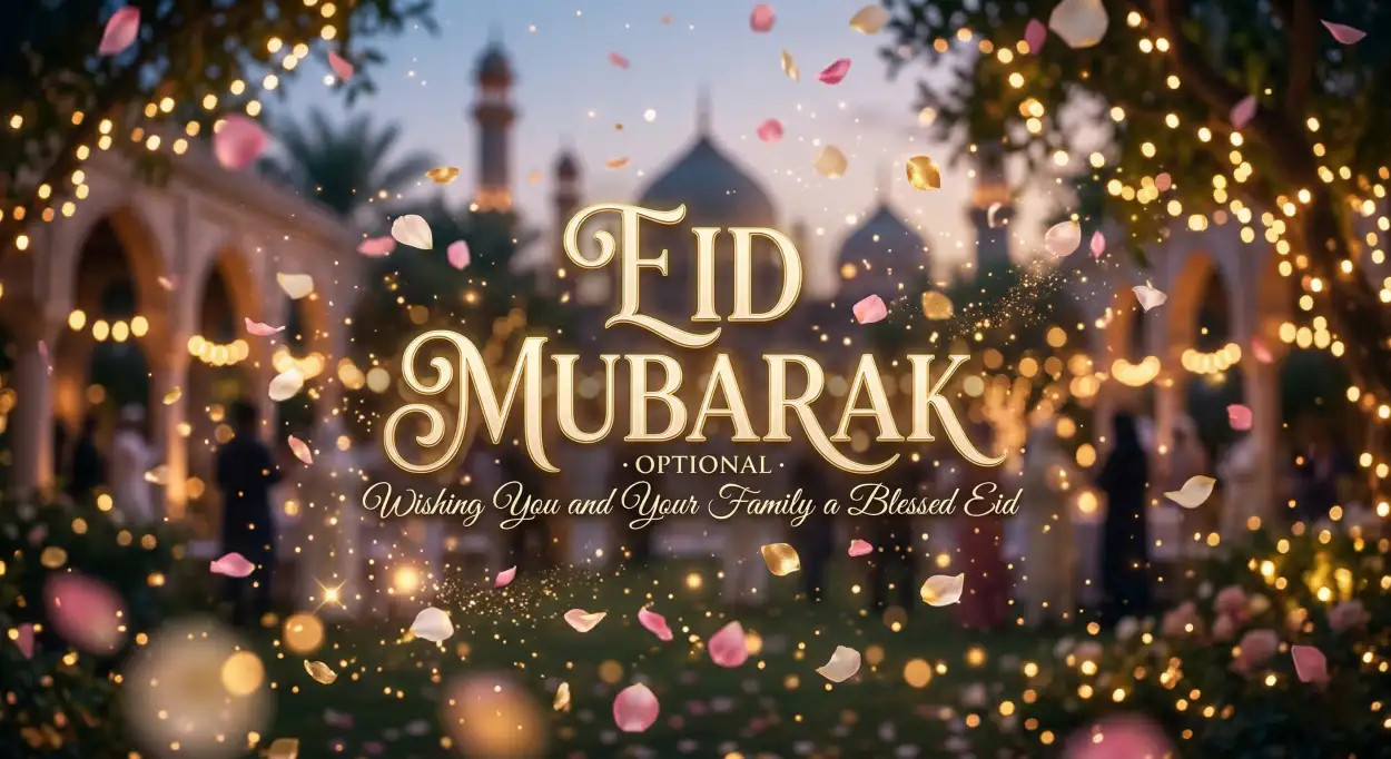 Free Download Eid Mubarak Greeting Card Design Hd - High Quality Eid Mubarak Image
