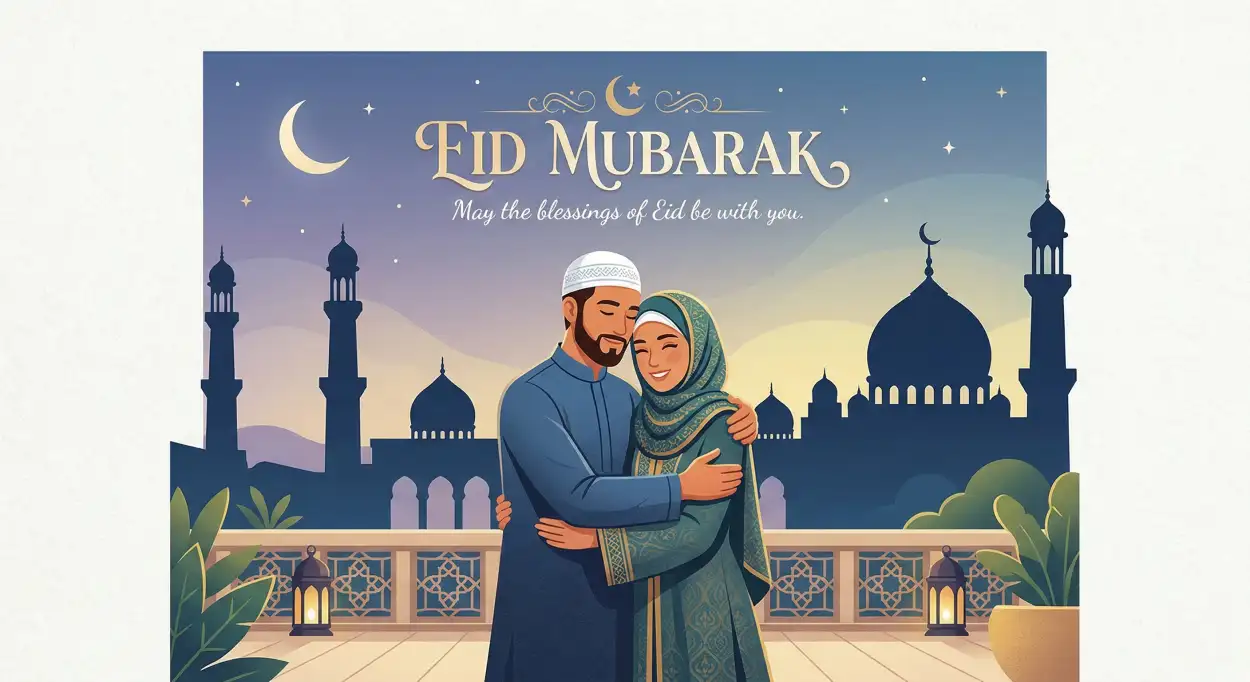 Free Download Eid Mubarak Romantic Shayari - High Quality Eid Mubarak Image