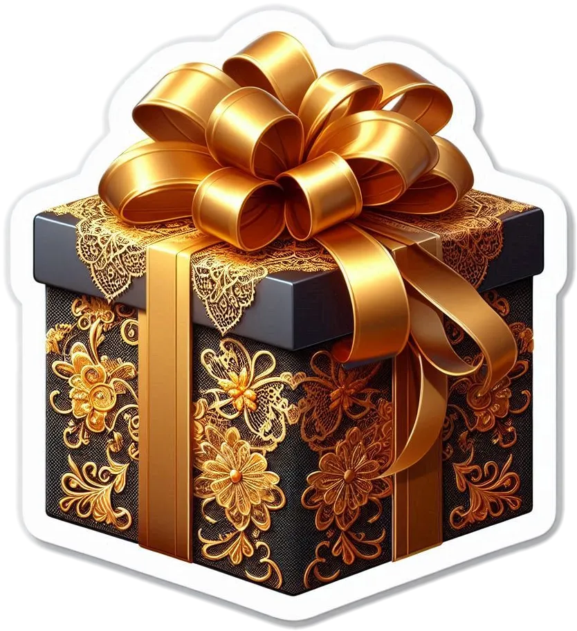 Elegant Christmas Gift Box With Satin And Lace Finish - Royalty Free Gift Box Image | Pngmagic Free Download Elegant Christmas Gift Box With Satin And Lace Finish - High Quality Gift Box PNG Image