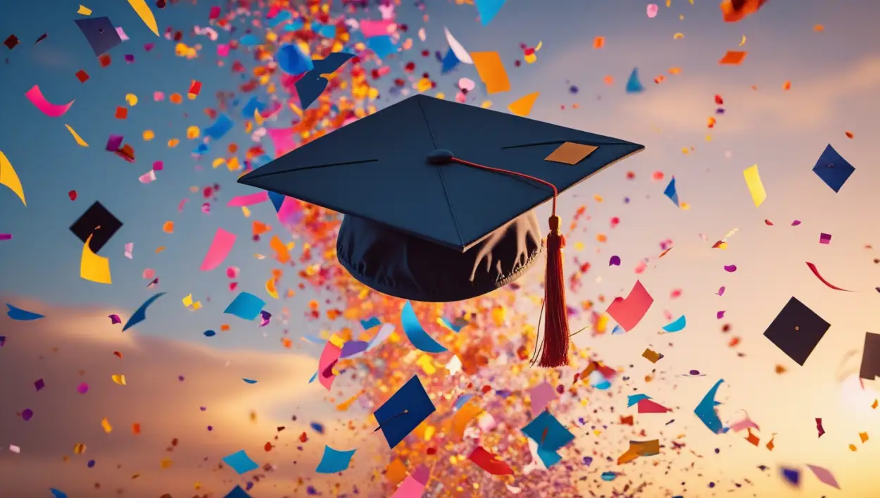 Elegant Graduation Cap Background With Golden Sparkles - Royalty Free Graduation Cap Background Image | Pngmagic Free Download Elegant Graduation Cap Background With Golden Sparkles - High Quality Graduation Cap Background Background