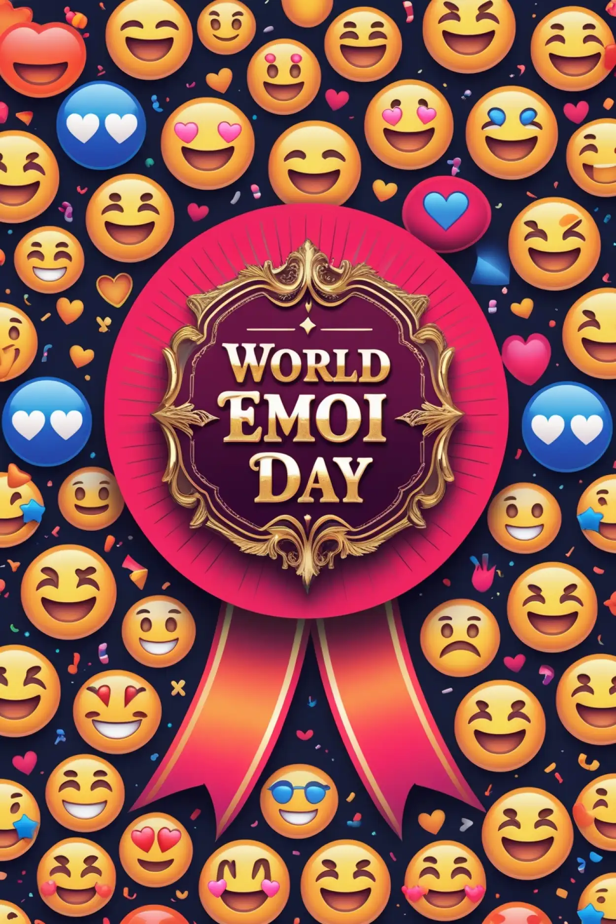 Free Download Emoji Day Special Poster For School Competition - High Quality World Emoji Day Background